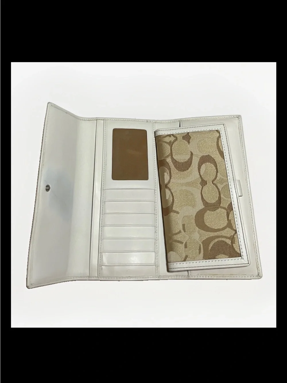 Coach Madeline Satchel,Wallet,Wristlet Set-Khaki Optic Print, White Leather 2007
